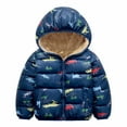 thumbnail image 1 of Hicidod Toddler Fleece Jacket Hooded Long Sleeve Winter Warm Down Coats Cute Printed Lined Fleece Padded Puffer Jackets, 1 of 5