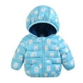 thumbnail image 1 of Hicidod Toddler Fleece Jacket Hooded Long Sleeved Winter Warm Down Coats Cute Printed Lined Fleece Padded Puffer Jackets, 1 of 3