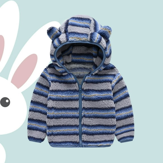 Hicidod Toddler Fleece Jackets Zip Up Cute Bear Hooded Warm Fall Winter Coats Soft Thicken Outwear Tops for Baby Boys Girls
