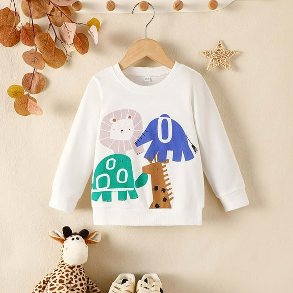 Hicidod Toddler Girl Sweatshirt Cute Printed Cotton Crewneck Pullover Tops Fall Winter Long Sleeve Loose Fit Casual Sweatshirts