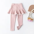 thumbnail image 1 of Hicidod Toddler Girls Leggings School Uniform Tutu Kids Tight Pants Solid Cute Ruffle Skirt Pull On Warm Pants, 1 of 4