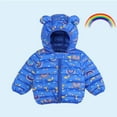 thumbnail image 1 of Hicidod Toddler Girls Puffer Jacket Lightweight Cute Print Warm Winter Coat Hooded Zipper Water-Resistant Baby Down Jacket, 1 of 5