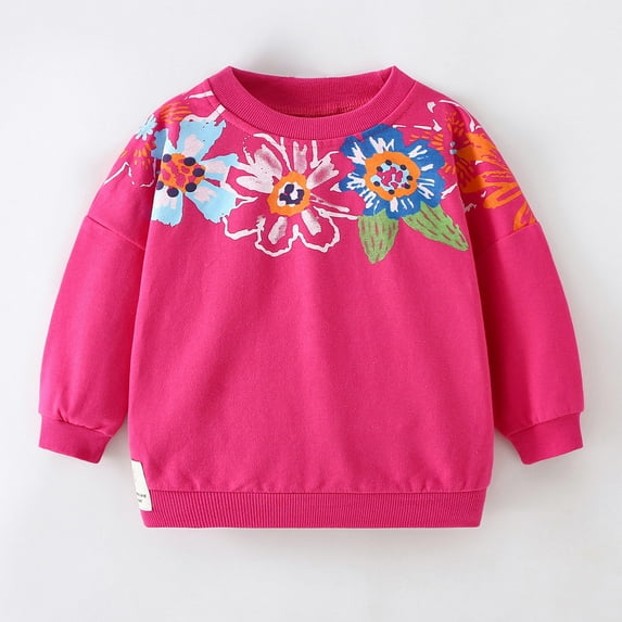 Hicidod Toddler Girls Sweatshirt Long Sleeve Pullover Crewneck Tops Shirts Sweater Cotton Warm Soft Casual Sweatshirts