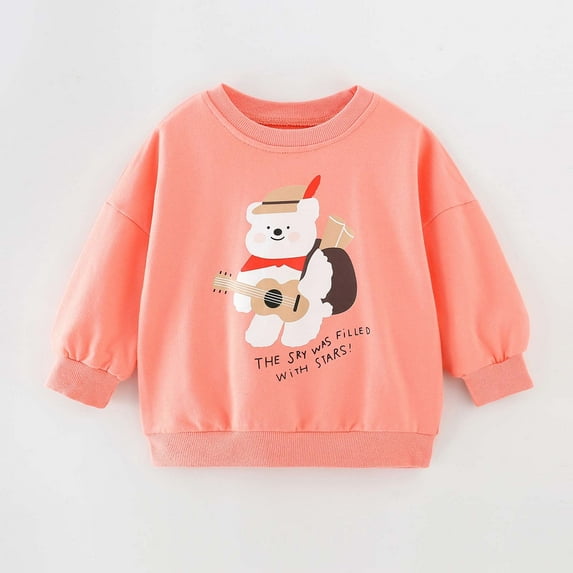 Hicidod Toddler Girls Sweatshirts Baby cute Crewneck Pullover Long Sleeve Shirts Kids fall Casual Cotton soft Tops Clothes