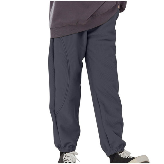 Hicidod Toddler Jogger Pants Fleece Lined Warm Athletic Sweatpants for Kids Girls Boys Solid Color Loose Fit Casual Track Pants