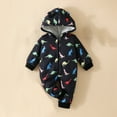 thumbnail image 1 of Hicidod Toddler Jumpsuit Onesie Cute Bear Ears Hooded Fall Winter Warm Baby Rompers Zipper Long Sleeve Print Newborn Bodysuit, 1 of 7