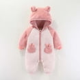 thumbnail image 1 of Hicidod Toddler Jumpsuit Romper Long Sleeve Hooded Baby Snowsuit Outwear Winter Padded Warm Cute Infant Onesie, 1 of 5