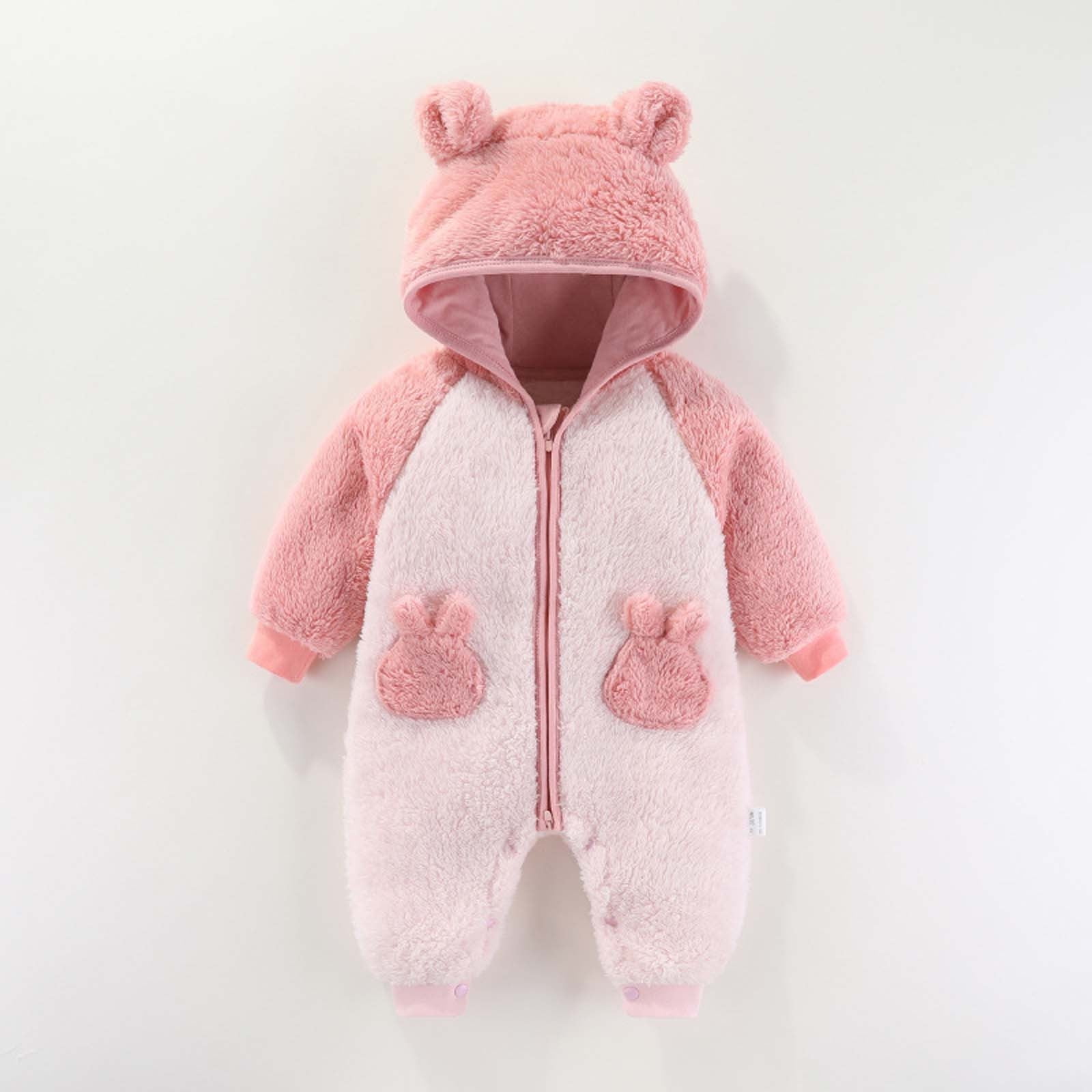 Hicidod Toddler Jumpsuit Romper Long Sleeve Hooded Baby Snowsuit Outwear Winter Padded Warm Cute Infant Onesie
