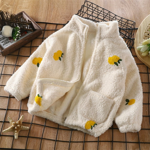 Hicidod Toddler Kids Polar Fleece Sherpa Warm Jacket Baby Boys Girls Autumn Winter Zip-Up Lightweight Long Sleeve Jackets