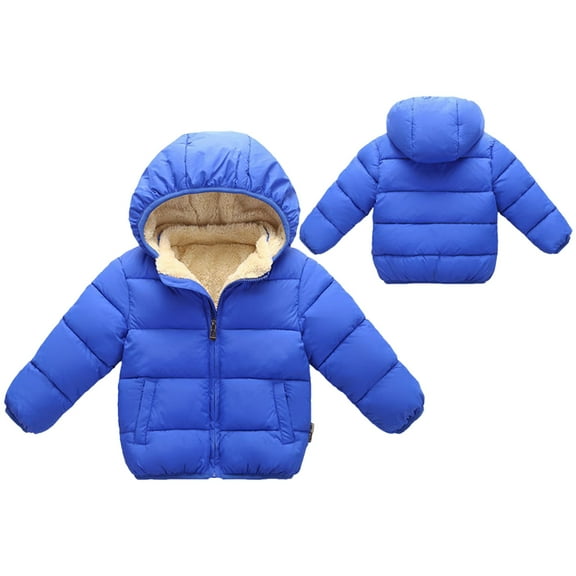 Hicidod Baby Unisex Boys Girls Clothes Down Jacket Hoodie Coat Winter Warm Outerwear Velvet Lining Zipper Jacket Coat