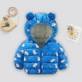 thumbnail image 1 of Hicidod Toddler Puffer Jacket Lightweight Cute Ears Hooded Prints Baby Winter Coat Zipper Windproof Outwear for Kids Boys Girls, 1 of 7