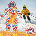 thumbnail image 1 of Hicidod Kids Girls Boys Ski Suit One Piece Hooded Snowboard Snowsuit Jumpsuits Coveralls Trendy Printed Waterproof Windproof Snow Suit, 1 of 7