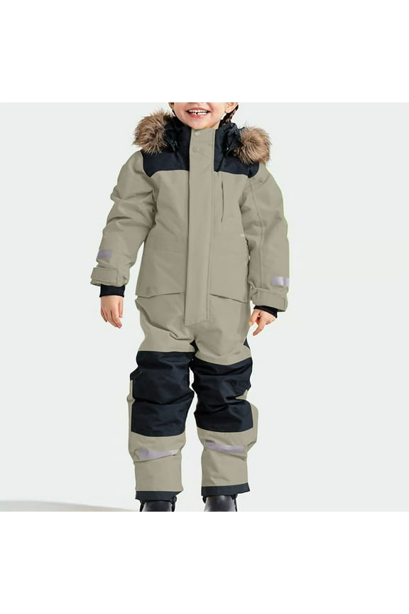 Toddler Snowsuit Waterproof Colorful One Piece Snowsuits Coveralls Ski Suits Windproof Jackets Winter Jumpsuits
