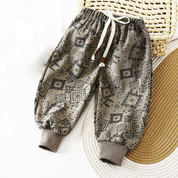 Hicidod Toddler Sweatpants Casual Solid Color Kids Sport Jogger Trousers Loose Cozy Long Lantern Pants with Drawstring