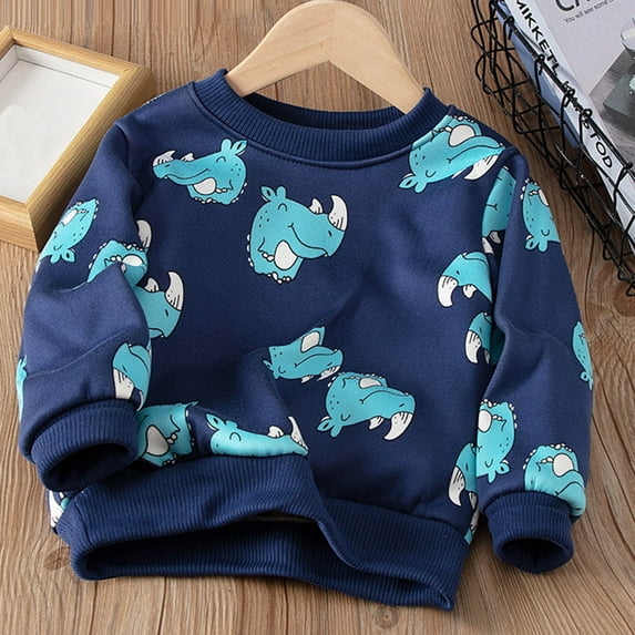 Hicidod Toddler Sweatshirt Boys Crew Neck Long Sleeve Pullover Tops Fall Spring Cute Print Children Cotton Sweatshirts