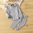 thumbnail image 1 of Hicidod Toddler Sweatsuit 2pcs Set Long Sleeve Hoodie Top Long Sweatpants Suit Solid Color Casual Baby Tracksuit Outfits, 1 of 7