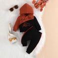 thumbnail image 1 of Hicidod Toddler Sweatsuit Set Hooded Sweatshirt Top Elastic Waist Pants 2pcs Outfits Cute Printed Fall Winter Casual Suit, 1 of 5