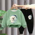 thumbnail image 1 of Hicidod Toddler Tracksuit Set Cute Bear Printed Fleece Lined Sweatsuit Sets Long Sleeve Pullover Sweatshirt Pants 2pcs Outfits, 1 of 3