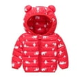 thumbnail image 1 of Hicidod Toddler Winter Coats Cute Bear Ears Hooded Long Sleeve Puffer Jackets Lightweight Fashion Print Warm Infant Snow Outerwear, 1 of 2