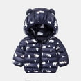 thumbnail image 1 of Hicidod Todder Puffer Jackets Cute Bear Ears Hooded Long Sleeve Down Coats Lightweight Printed Thicken Puffy Winter Warm Jacket, 1 of 3