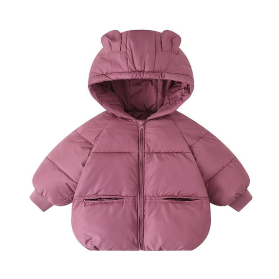 Hicidod Toddler Winter Coats Hooded Thicken Warm Puffer Jacket Fashion Solid Color Lightweight Down Coat for Baby Girls Boys