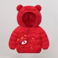 thumbnail image 1 of Hicidod Toddler Winter Jacket Padded Warm Down Coat Hoods Warm Windproof Cute Lightweight Packable Baby Puffer Jacket, 1 of 7