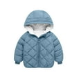 thumbnail image 1 of Hicidod Toddler Winter Jackets Hooded Long Sleeve Zipper Warm Coat Lightweight Fashion Solid Color Thicken Cotton Outerwear, 1 of 1