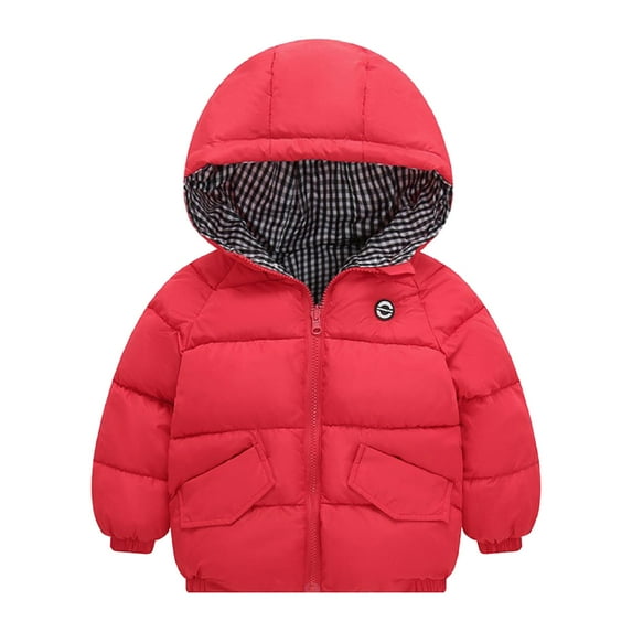 Hicidod Toddler Winter Jackets Long Sleeve Hooded with Pocket Cotton Coats Zipper Two Sided Wear Thick Warm snow Outwear