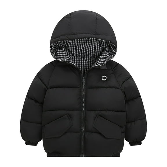 Hicidod Toddler Winter Jackets Long Sleeve Hooded with Pocket Cotton Coats Zipper Two Sided Wear Thick Warm snow Outwear