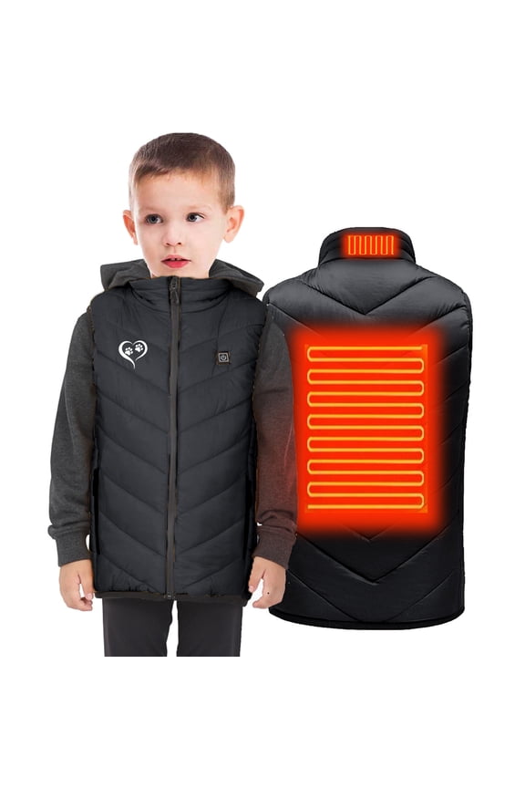 Trendy Heated Vest for Kids Lightweight Warming Heating Sleeveless Jacket Soft Smart Electric Lightweight Waterproof Heated Coat