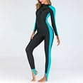 thumbnail image 1 of Hicidod Wetsuit Women Full Body Zip Front Rash Guard UPF 50+ One Piece Swimsuits Long Sleeve UV Protection Surfing Bathing Suit, 1 of 7