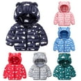thumbnail image 1 of Hicidod Winter Coats Puffer Padded Jacket for Toddler Boys Girls Kids Lightweight Warm Down Outwear Cute Bear Ears Zipper Jacket with Hoods, 1 of 4