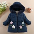 thumbnail image 1 of Hicidod Winter Jacket for Girls Fleece Line Hooded Fur Trim Down Coats Padded Widproof Warm Fashion Solid Color Outwear, 1 of 7