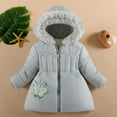 thumbnail image 1 of Hicidod Winter Jacket for Girls Fur Trim Hooded Windproof Outwear Fashion Solid Color Padded Thicken Cotton Warm Jackets, 1 of 3