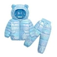 thumbnail image 1 of Hicidod Winter Jacket for Kid Bear Ears Hooded Warm Puffer Coats 2 Piece Down Coat And Pants Thicken Puffy Infant Clothing Sets, 1 of 6