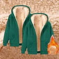 thumbnail image 1 of Hicidod Winter Jackets for Men Fleece Lined Thicken Warm Full Zip Hoodies Fashion Solid Drop Shoulder 2pc Hooded Sweatshirt, 1 of 3