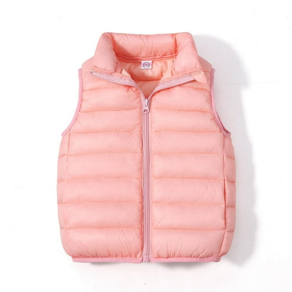 Hicidod Toddler Kids Girls Winter Vest Sleeveless Zipper Jackets Thicken Warm Winproof Solid Color Baby Outwear