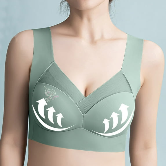 Hicidod Wireless Bras for Women Full Coverage No Underwire Soft Everyday Bras Comfortable Push Up Thin Side Padded Bras