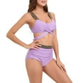 thumbnail image 1 of Hicidod Womens Bikini Set Tummy Control Fashion Solid Bathing Suits Modest High Waisted Cute Halter 2 Piece Beach Swim Suit, 1 of 6