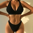 thumbnail image 1 of Hicidod Womens Swimsuits V Neck Tummy Control Bathing Suits Modest High Waisted Bikini Sets Fashion Solid Halter 2 Piece Swim Suit, 1 of 7