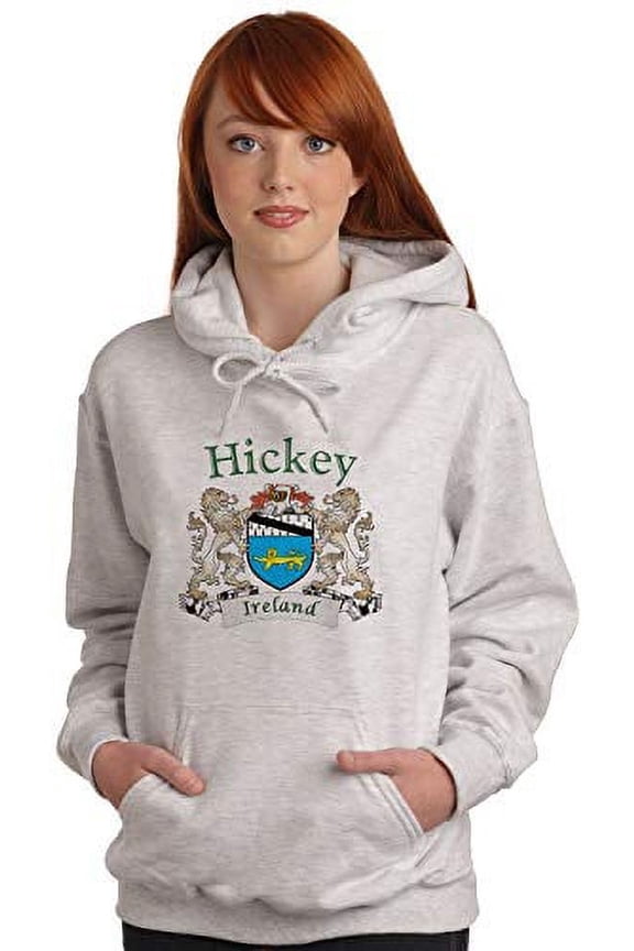 Hickey Irish Coat of Arms Ash Hooded Sweatshirt