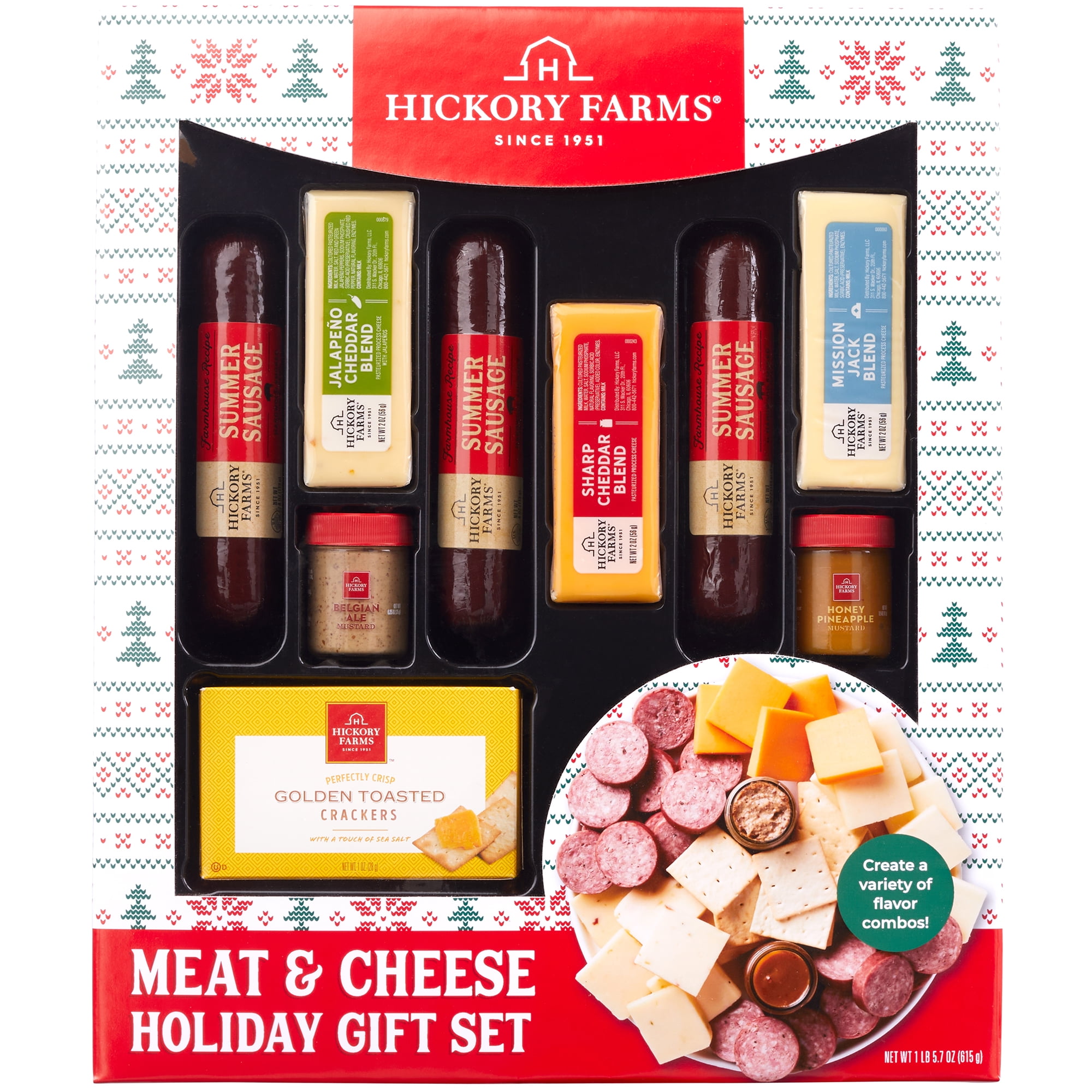 Hickory Farms $24.86 Meat & Cheese Holiday Gift Box Gourmet Charcuterie Set