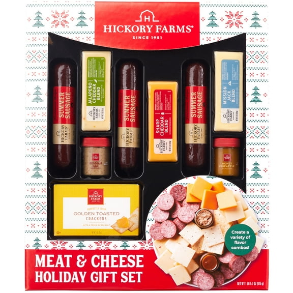 Hickory Farms $24.86 Meat & Cheese Holiday Gift Box Gourmet Charcuterie Set