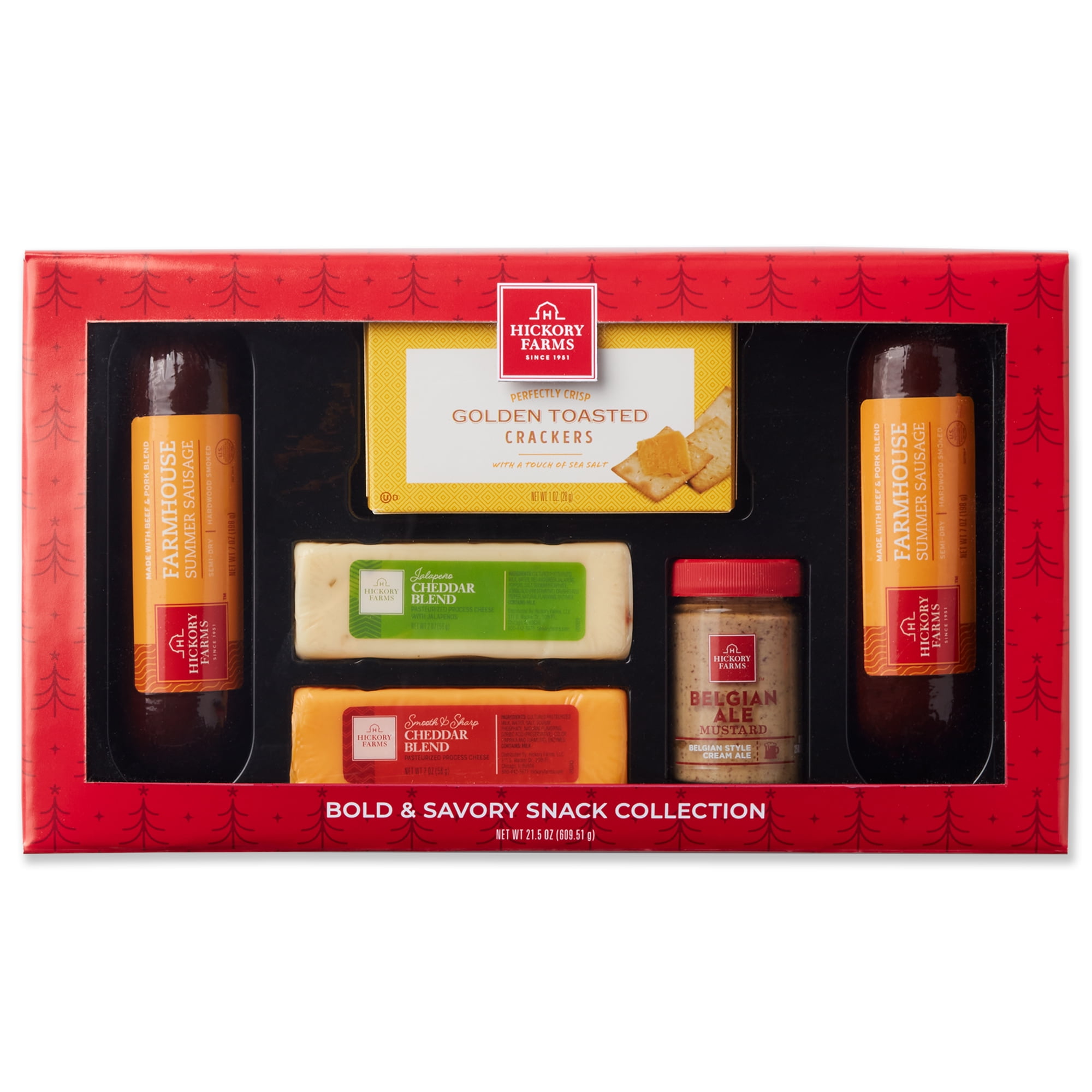 Hickory Farms Bold & Savory Snack Collection Gift 21.5 oz - 6 Pieces 