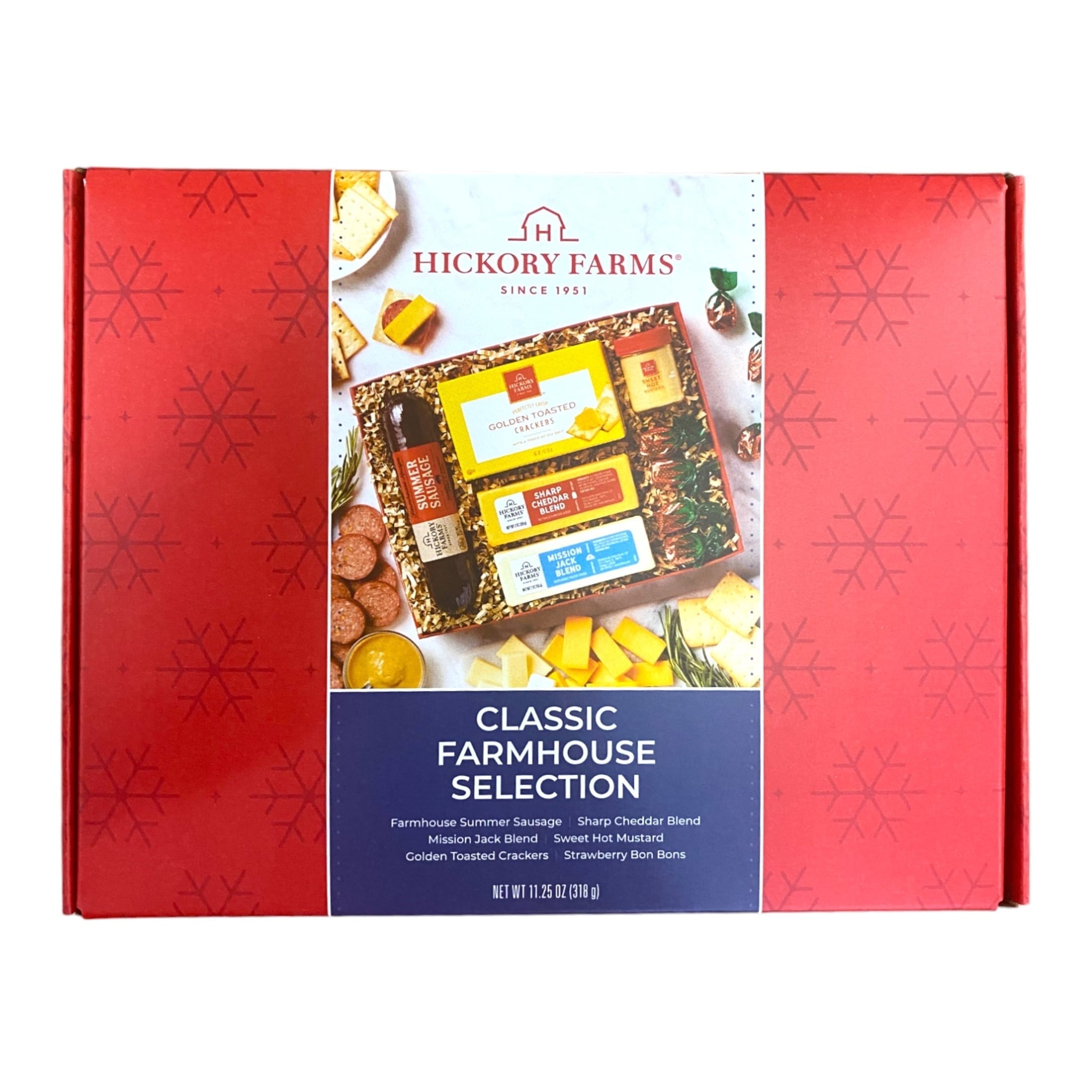 Hickory Farms Classic Farmhouse Selection Sausage & Cheese Gift Box Charcuterie Gourmet Food Basket 11.25 Oz