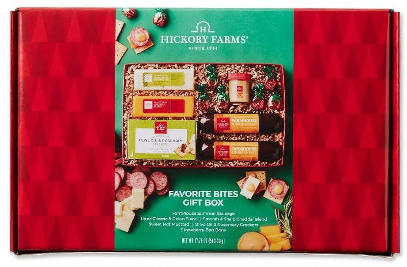 Hickory Farms Favorite Bites Gift Box, 17.75 oz, includes Summer Sausage, Cheddar Cheese, and more