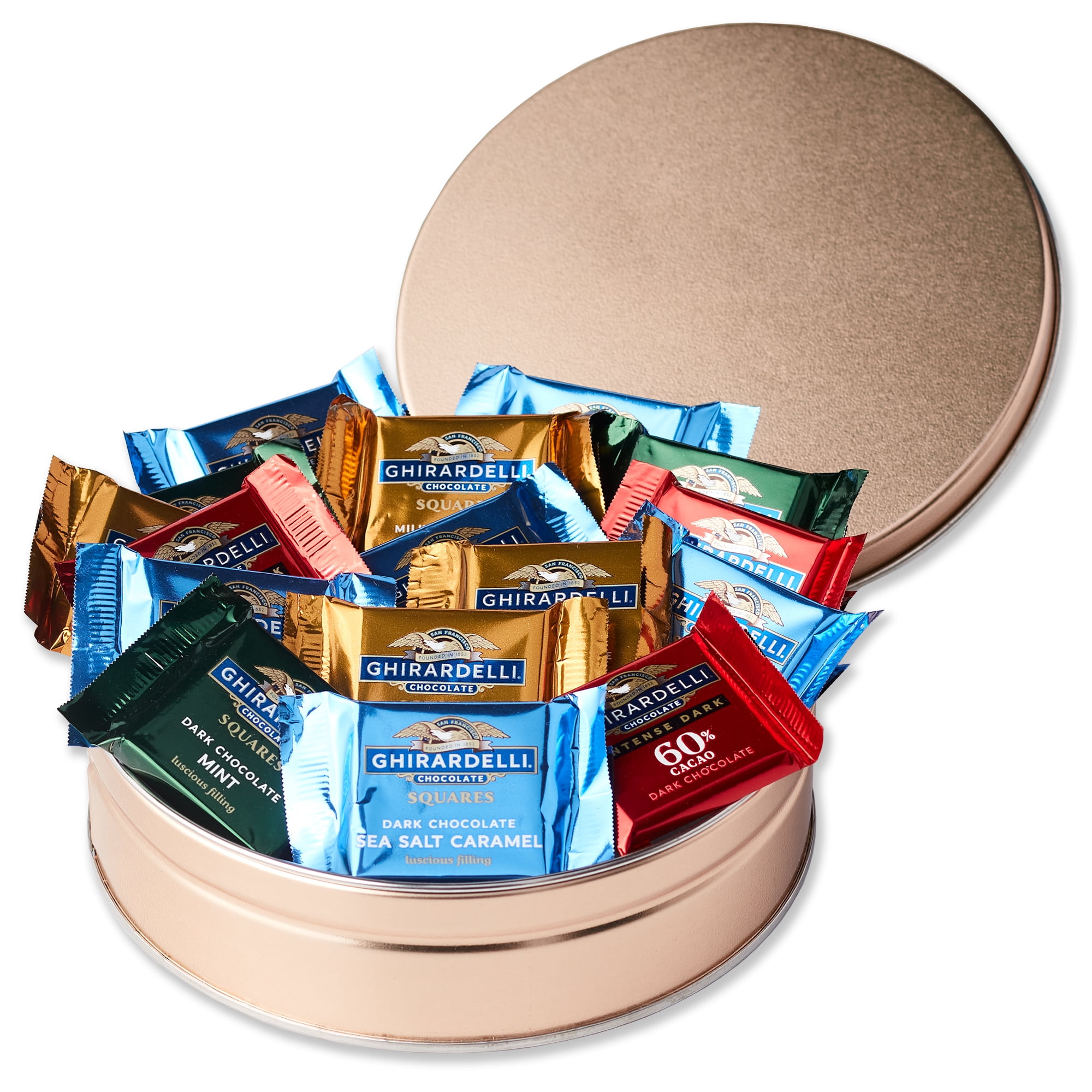 Hickory Farms Ghirardelli Gilded Gift Tin | Christmas Gift under $50. | Holiday Chocolate