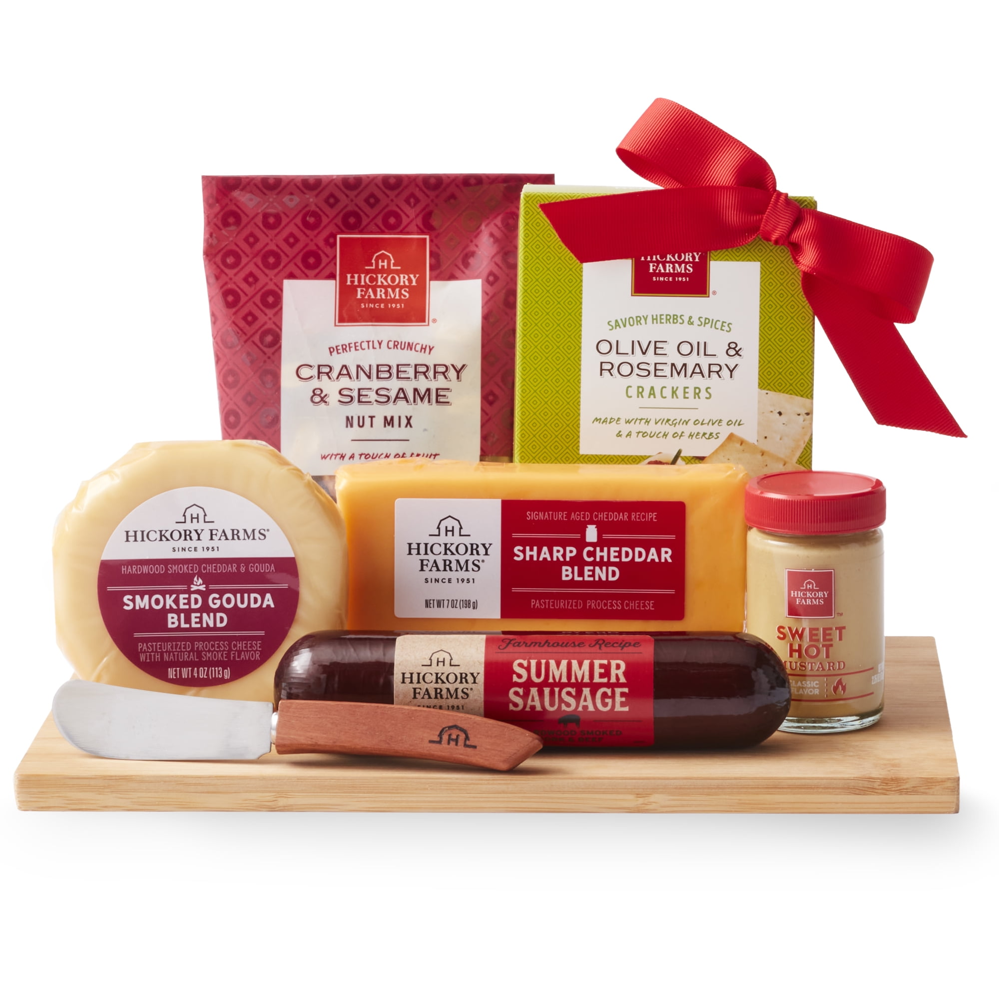 Hickory Farms Gourmet Cheese Board Gift Set, 8 Pieces | Sausage and Cheese Gift Under $50