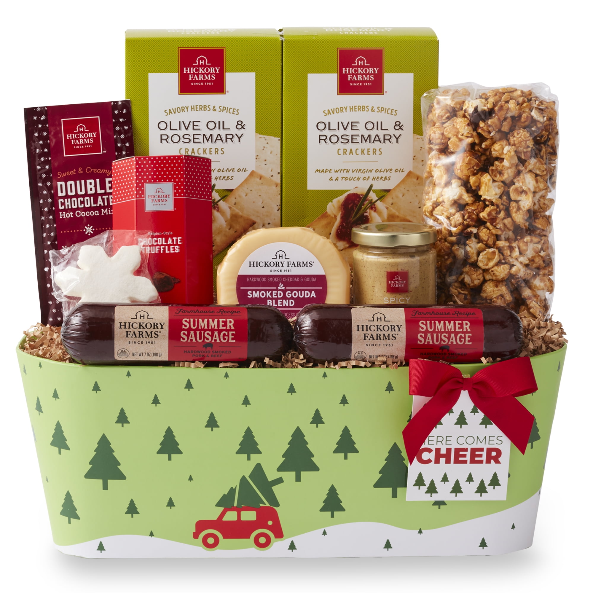 Hickory Farms Here Comes Cheer Holiday Gift Basket, 8 pieces