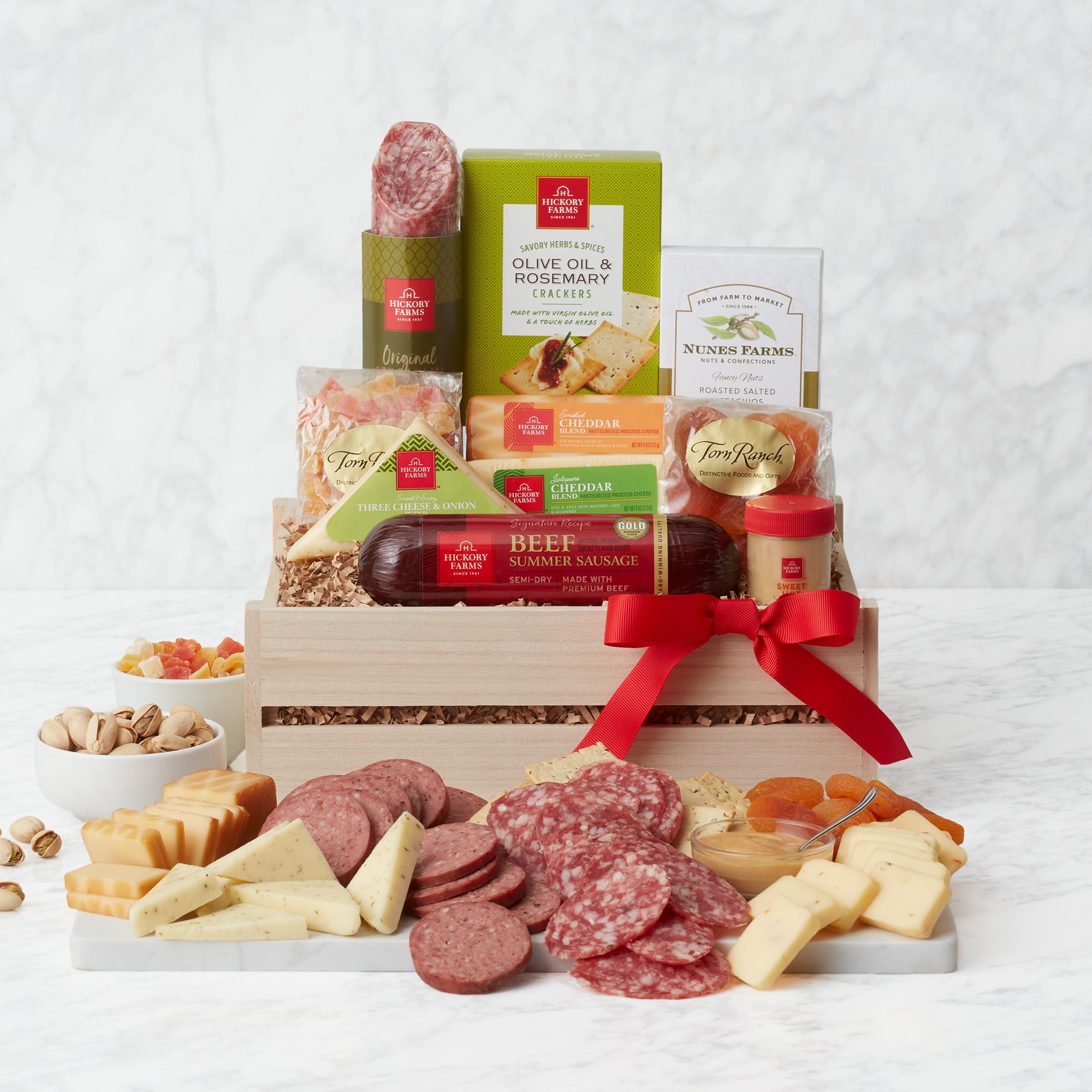 Hickory Farms Meat & Cheese Charcuterie Basket Gourmet Meat and